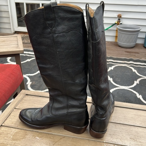 Frye Black Leather Tall Riding-Style Boots, size 6 - Picture 4 of 6